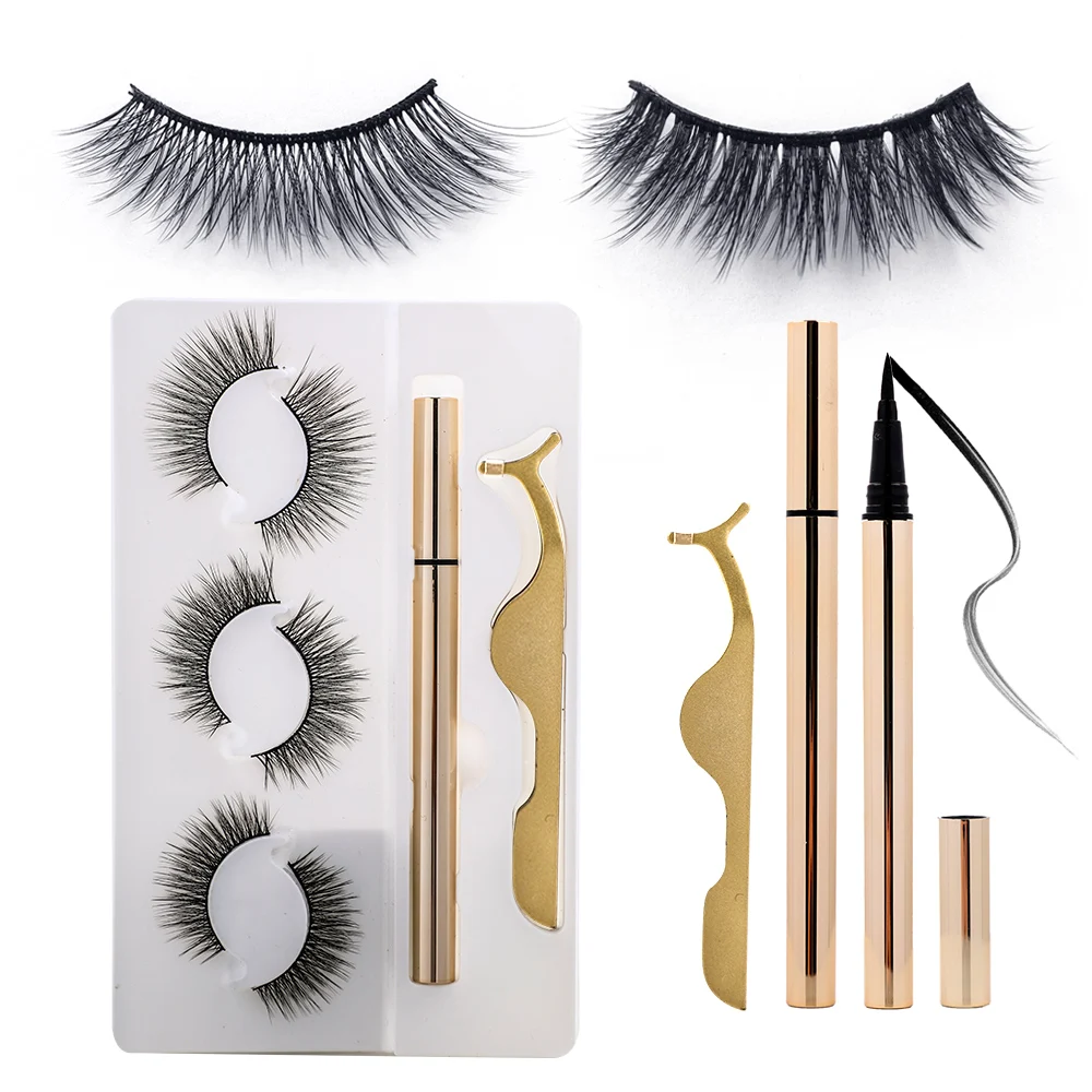 

RTS Free samples Magic Eyeliner Adhesive lashes Eyeliner Glue Pen Self Adhesive Eyeliner Pencil Eyelashes, Black color