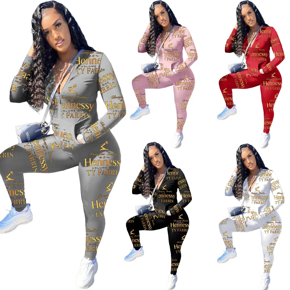 

MT91-6145 Wholesale ladies fashion casual letter printing long-sleeved hoodie sports suit two piece pants set women clothing