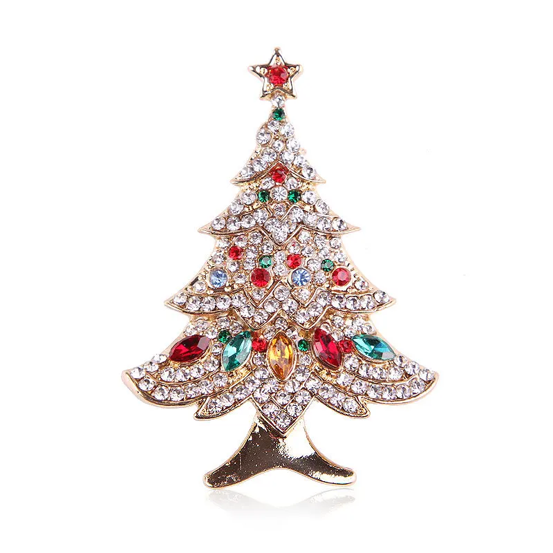 

Wholesale For Women Girl Gift Rhinestone Jewelry Crystal CHristmas Day Tree Brooches Pin Brooch