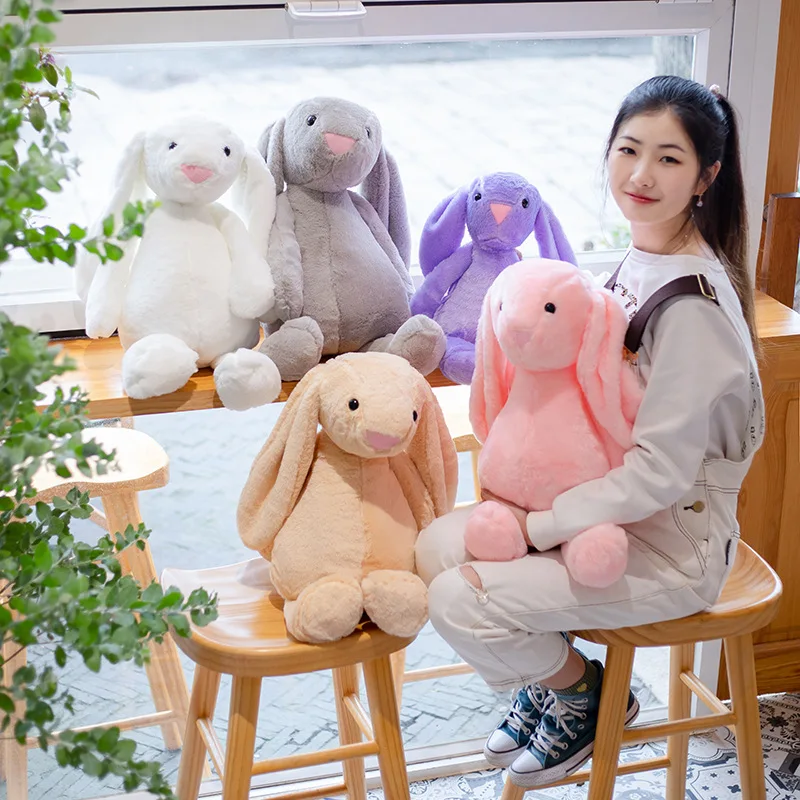 

Wholesale Custom Soft Stuffed Animal Dolls Long Ear Bunny Toys Fuzzy Easter Plush Rabbit