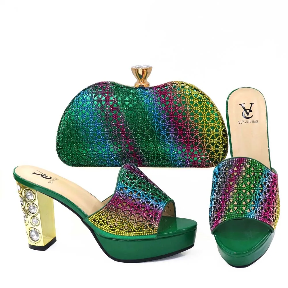 

2021hot sale Breathable african matching high heel shoes and bags for woman S2102