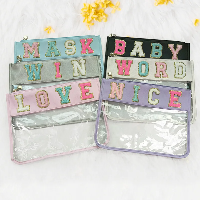 

Custom Logo Cosmetic Bags Transparent Waterproof PVC Make Up Bags for Women Ladies