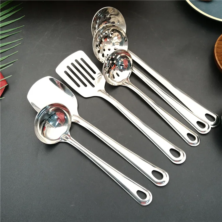 

Best-selling stainless steel flatware set mirror polishing soup ladle slotted ladle and turner, Silver