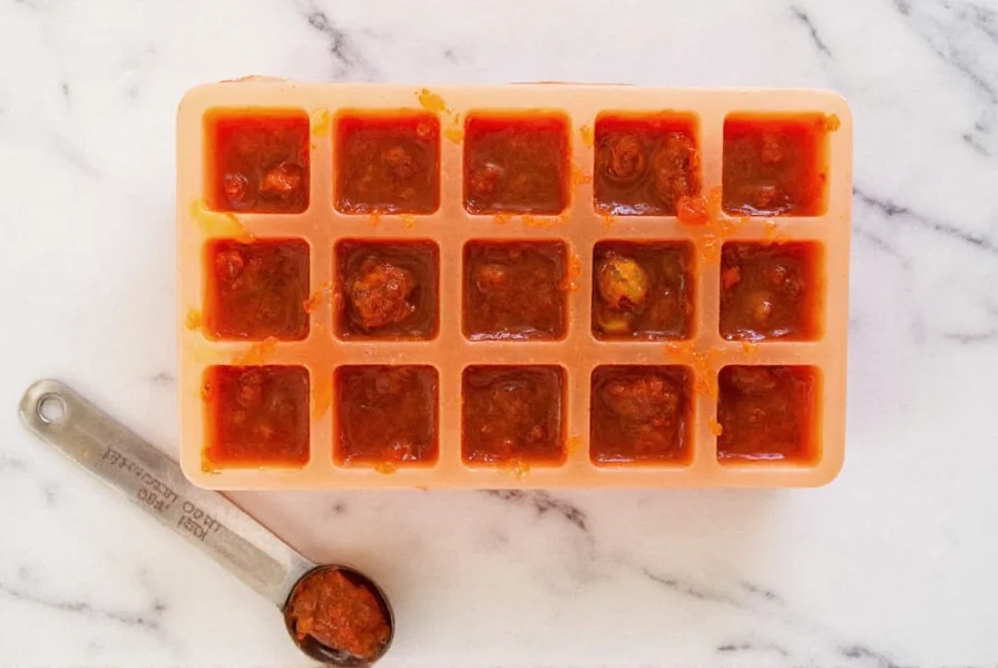 Pimientos en salsa adobo congelados en cubiteras