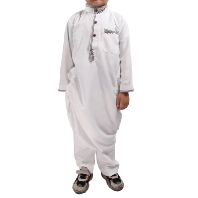 

Kaftan boys 2pcs Islamic Long thobe with jacket in Dubai abaya for 2-14 year kids, Six colors mix