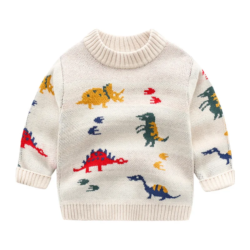 

Boys Sweaters Autumn Winter Long Sleeve Thicken Children Clothing 3-8 Years Cartoon Car Print Boys Clothes