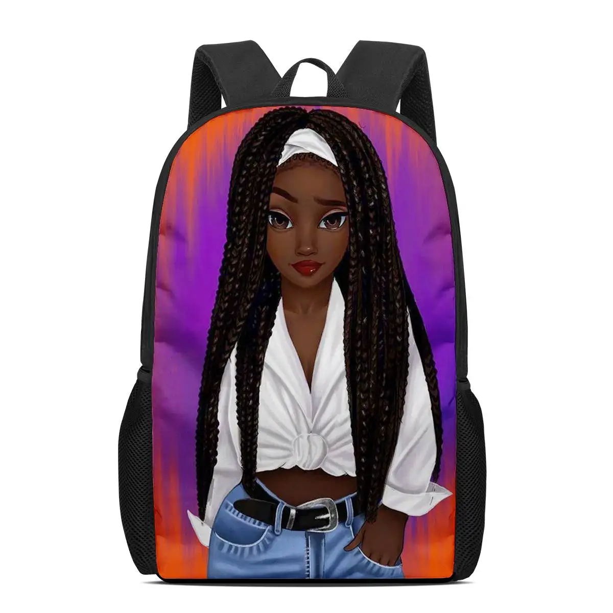 

Kids Backpack Kindergarten Elementary Bookbags Black Art Afro American Women Print Girls School Bags Children, Customized your own school backpack