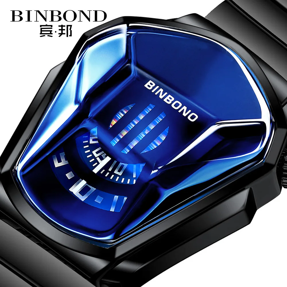 

Hot luxury watch blue style fashion reloj outdoor men students watch irregular shape case