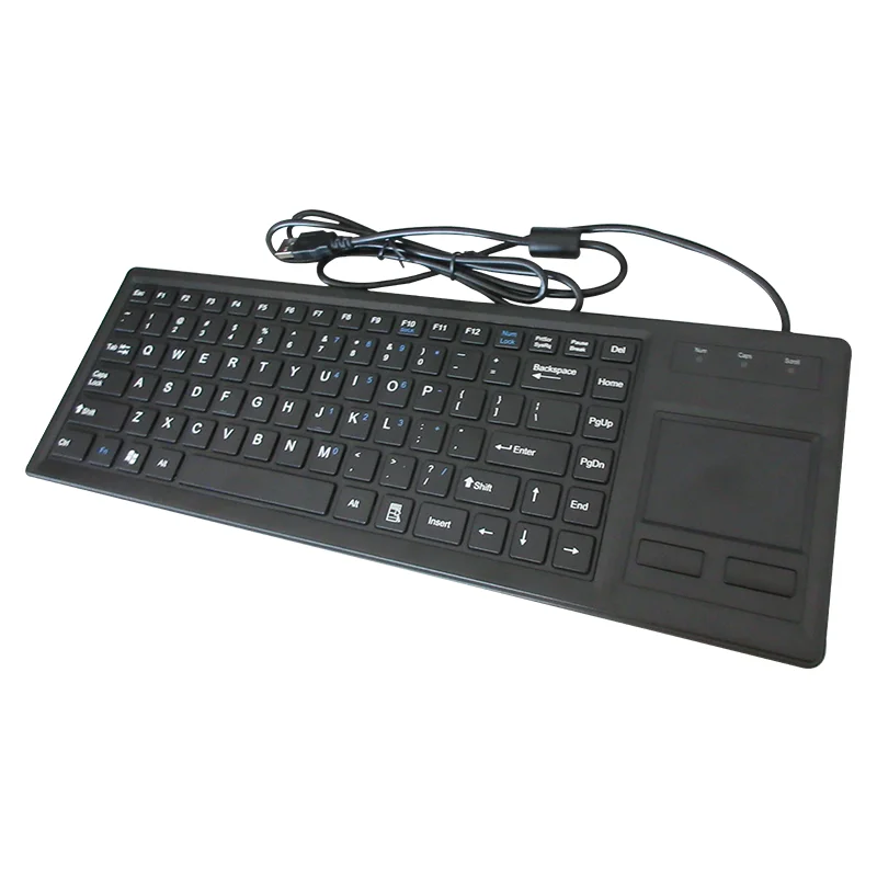 

New Style Desktop Rugged Industrial Plastic keyboard With Integrated Touchpad For PC computer, Black color