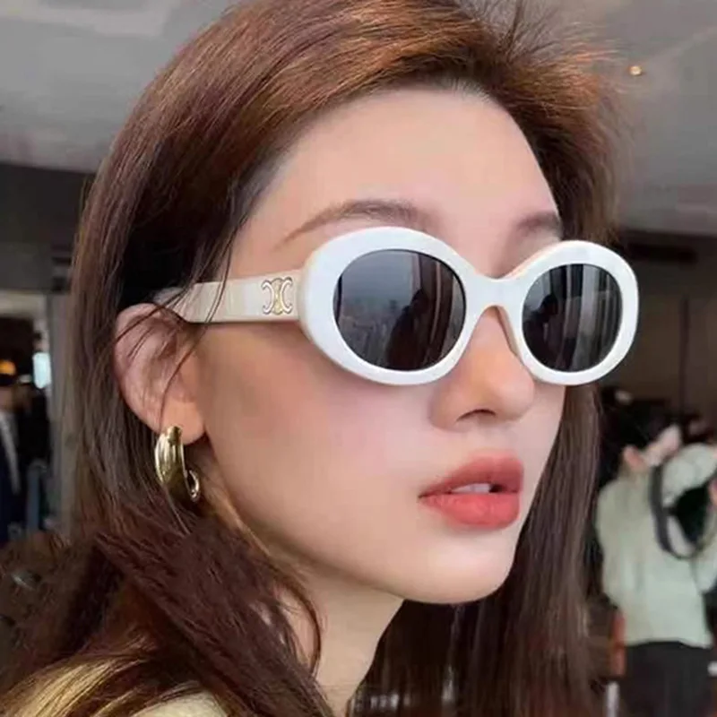 

Lucky Fashion Women Men Sunglass Oval Retro Small Frame Sun Glasses