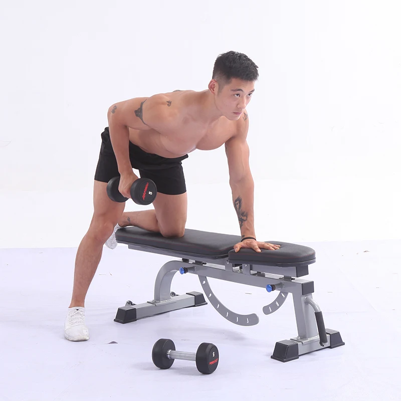 

Gym Equipment Adjustable Bench Adjustable Incline Sit Up Bench Folding multifunction dumbbell exercise weight flat bench, Silver / black