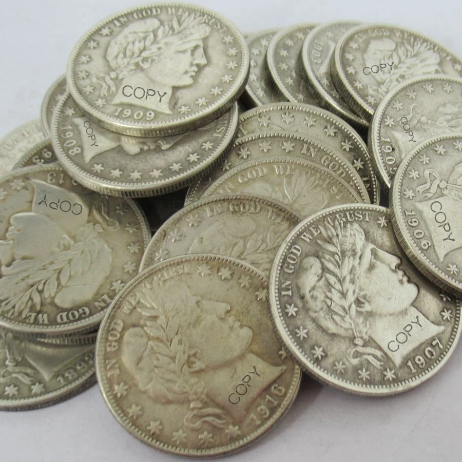 

USA 73PCS (1892-1915) Barber Half Dollars Silver Plated Replica Commemorative Coins