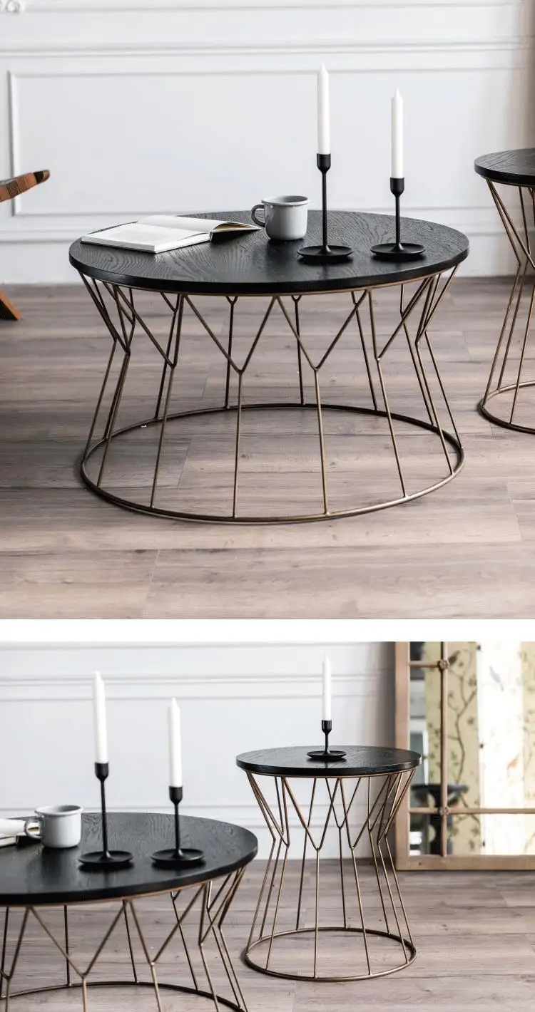 2020 solid wood table round living room table coffee table