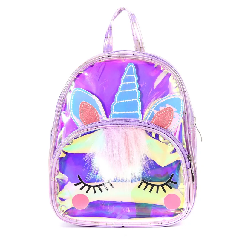 

Women Fashion Transparent Hologram Female Colorful Clear Girl PU kids Mini Backpack, Customized color