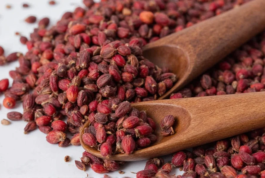 Close-up photograph of whole allspice berries next to ground allspice showing texture difference