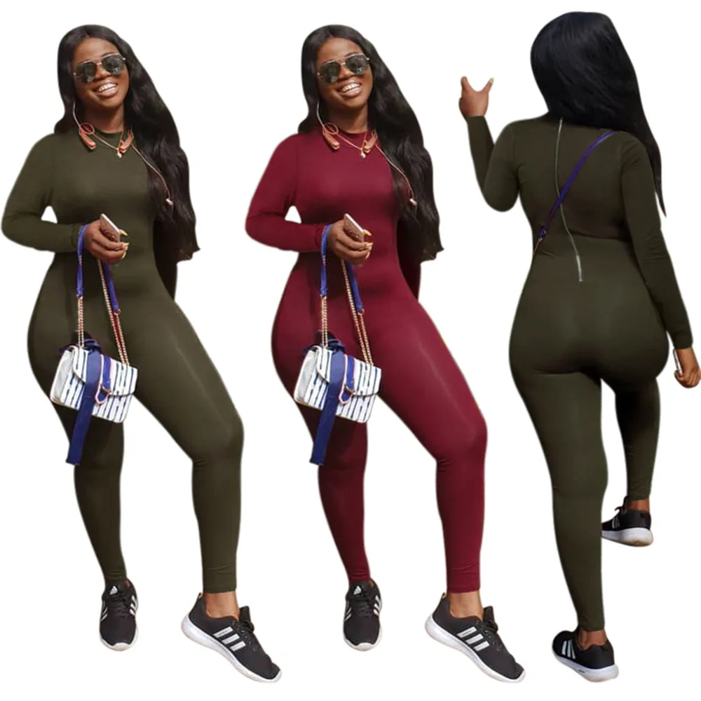 

JB-191009037 2020 Autumn One Piece Long Sleeve Bodysuit Jumpsuits For Women