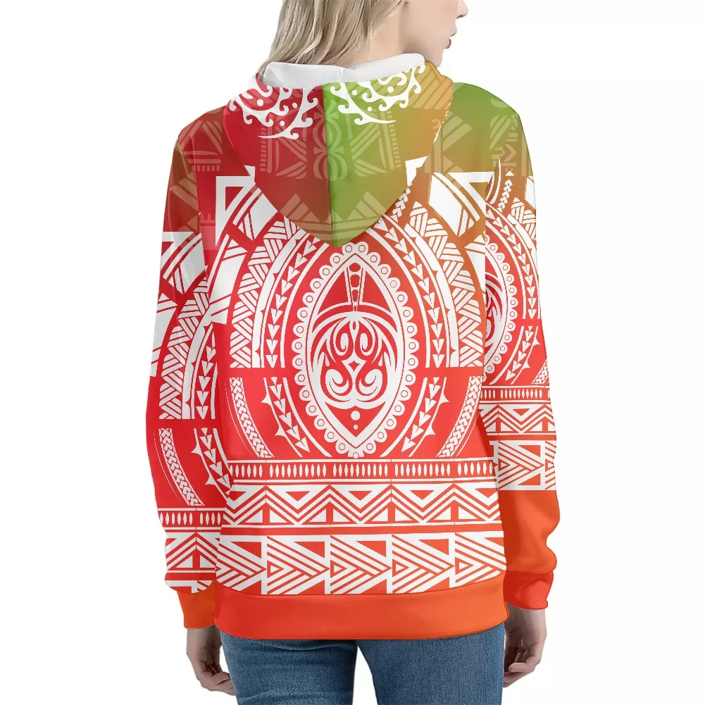 

Wholesale Custom Logo Zip Up Hoodies Crop Women Polynesia Halloween Hoodies, Red