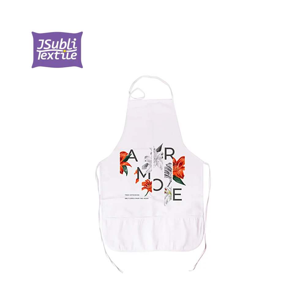 

BestSub JSubli Textile Sublimation White canvas with 3 pockets Apron Kitchen