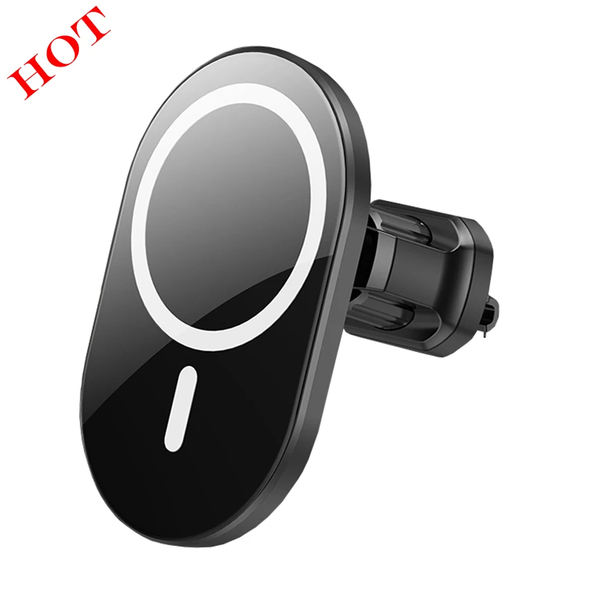 

2021 New Strong Magnetism Shakeproof 15w Fast QI Charger Mobile Phone Bracket Vehicle Electric H16 Car Magnetic Wireless Charger