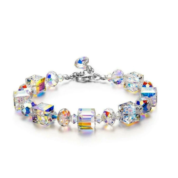 

Charare glitter square crystal chain bracelet, As shown