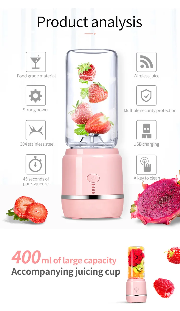 Electric Mini Usb Portable Blender And Juicer Commercial Food Mixer Fruit Cup