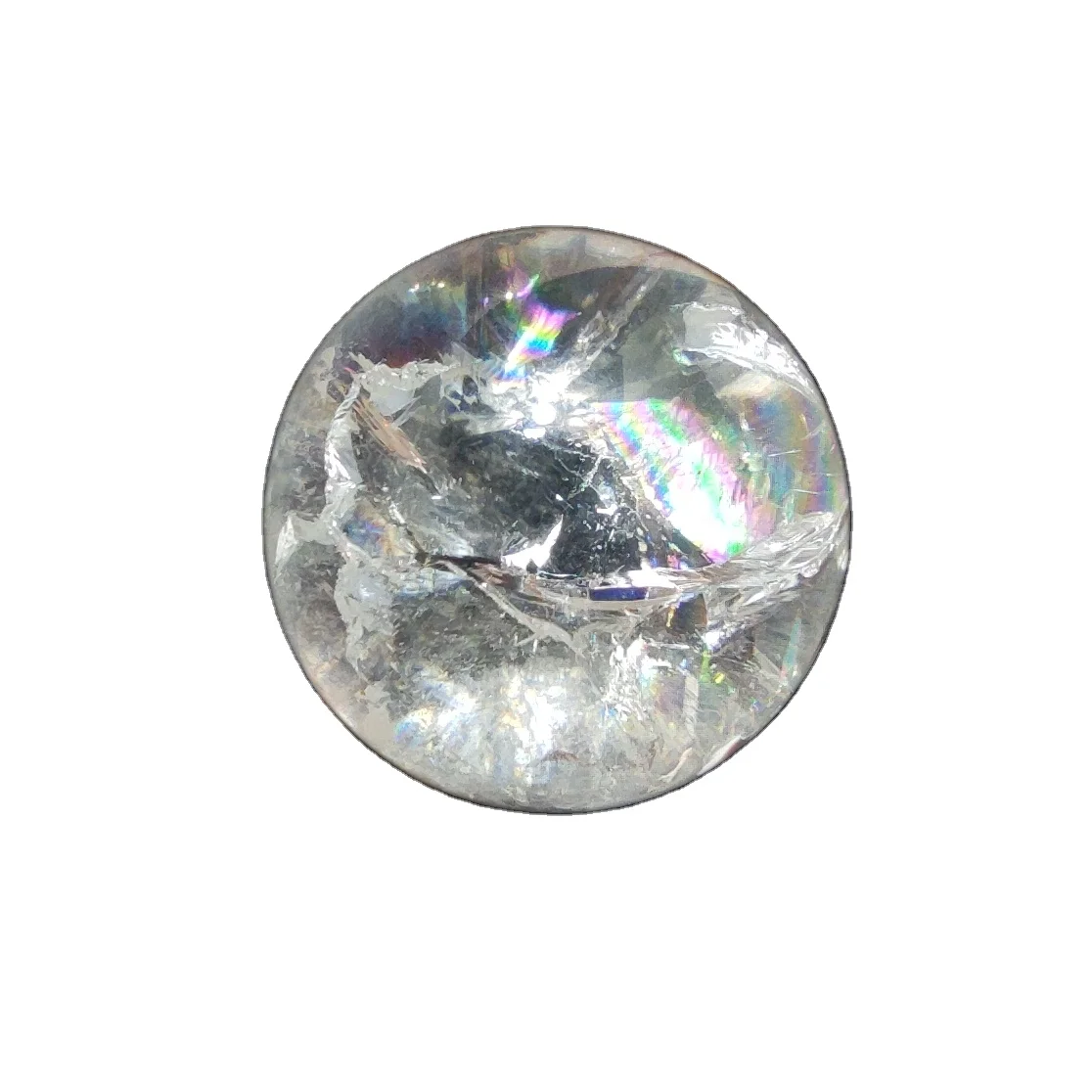 
wholesale Hot Selling High Quality natural stone broken Clear Quartz Sphere with Rainbow will bring sweet love for selling  (1600126157343)