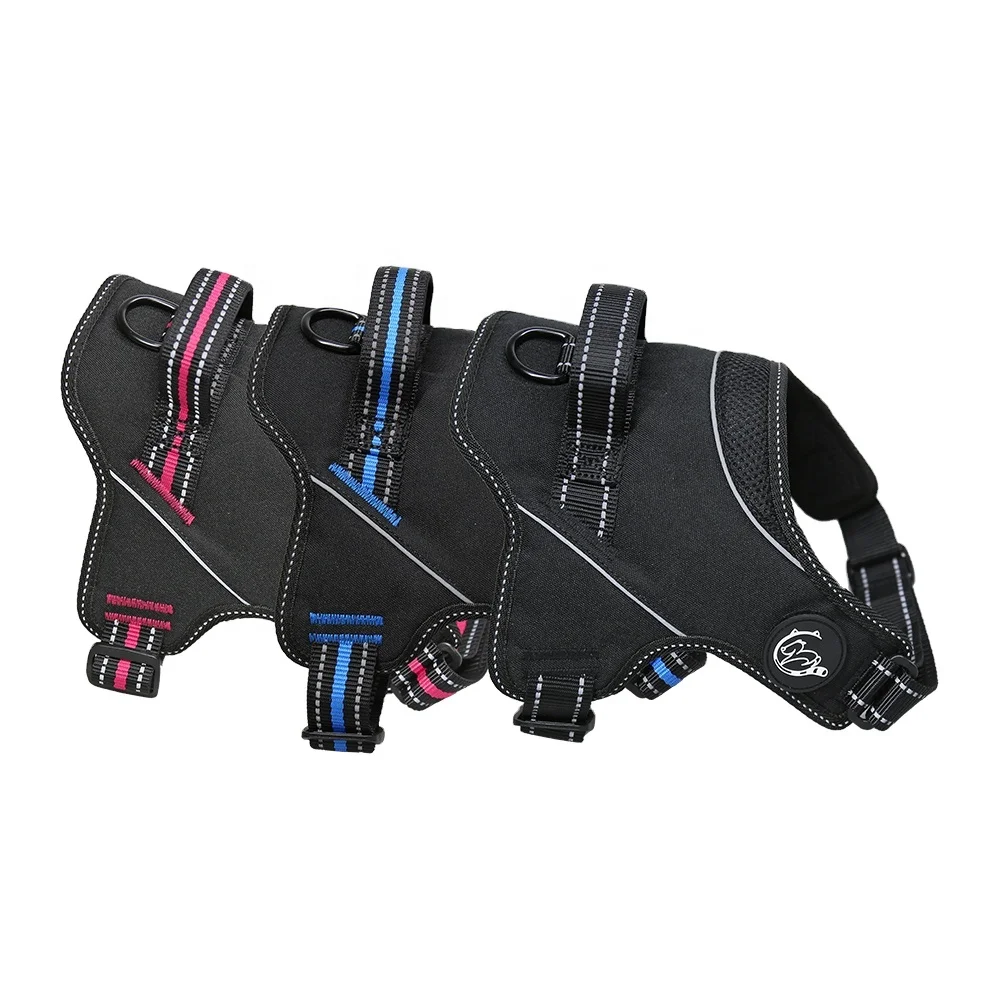 

chest polyester front bondage 2021 sport dog-harness logo soft mesh padded low price for large dog pet dog harness, Black;blue;pink