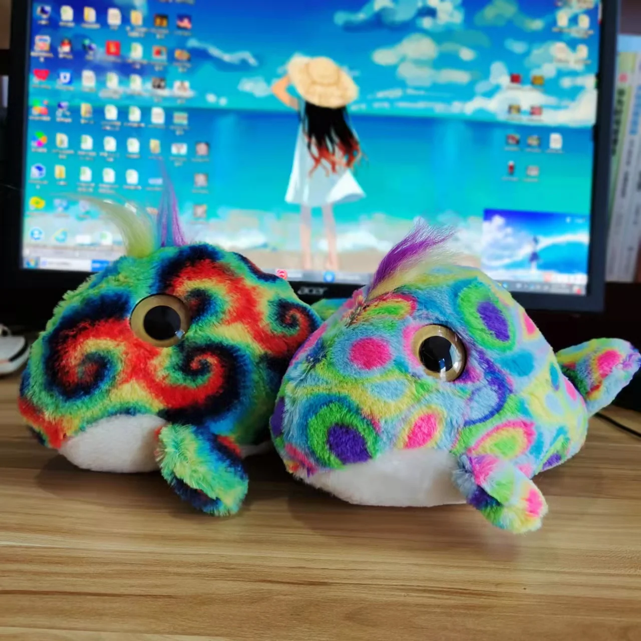 

COLLABOR Plush Toys New Design Cheap High Quality Multi Colors Fish Design Plush Voice Pet Dog Toys, As pic or customized