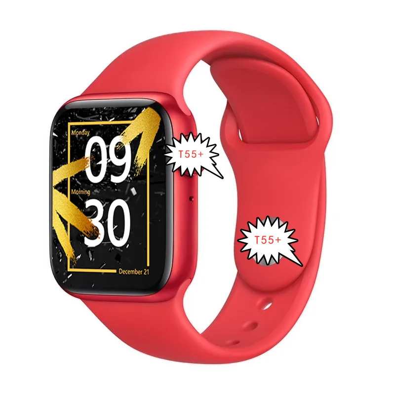 

Smart Watch Dual Removable Straps Reloj T55+ BT Call Heart Rate Watch For Android IOS Waterproof