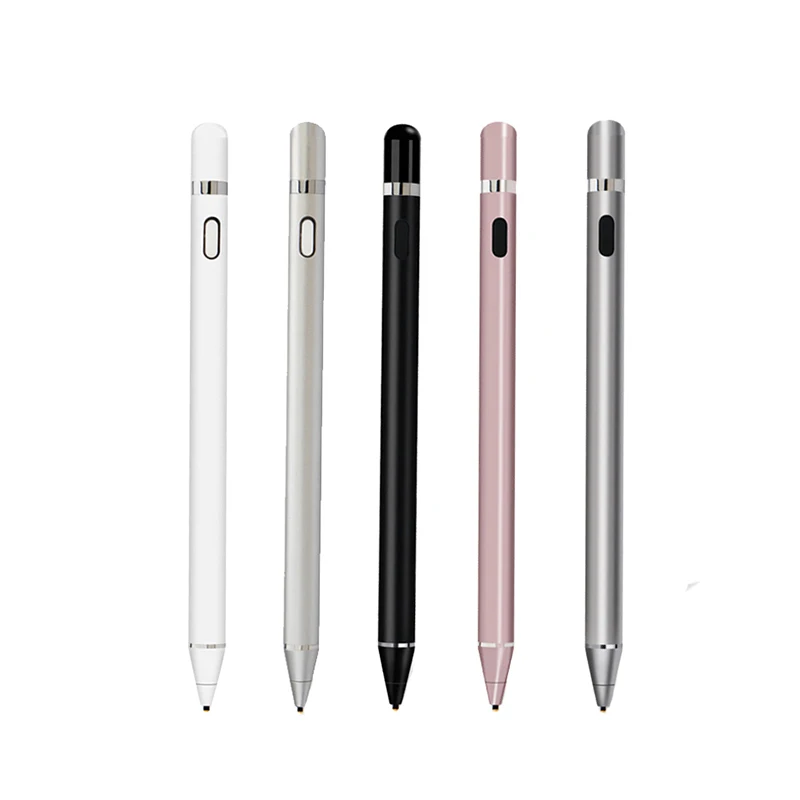 

2 in 1 Metal Disc Stylus Tip Pen Capacitive Dick Stylus Touch Screen Pen for cellphone, Tablet PC, White/black