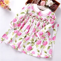 

flower girls dresses smocked long sleeve handmade kids clothing wholesale children's clothes boutiques cotton 8915548