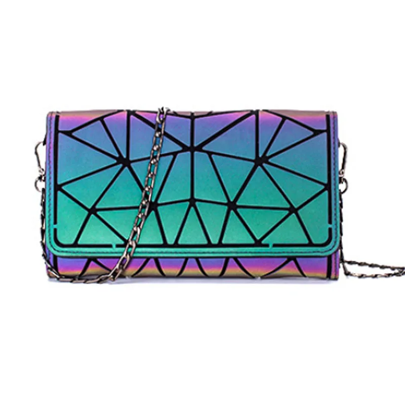 

Colorful reflective pu women purse women hand bags lady wallet Lady bag Reflective Crossbody Chain Bag
