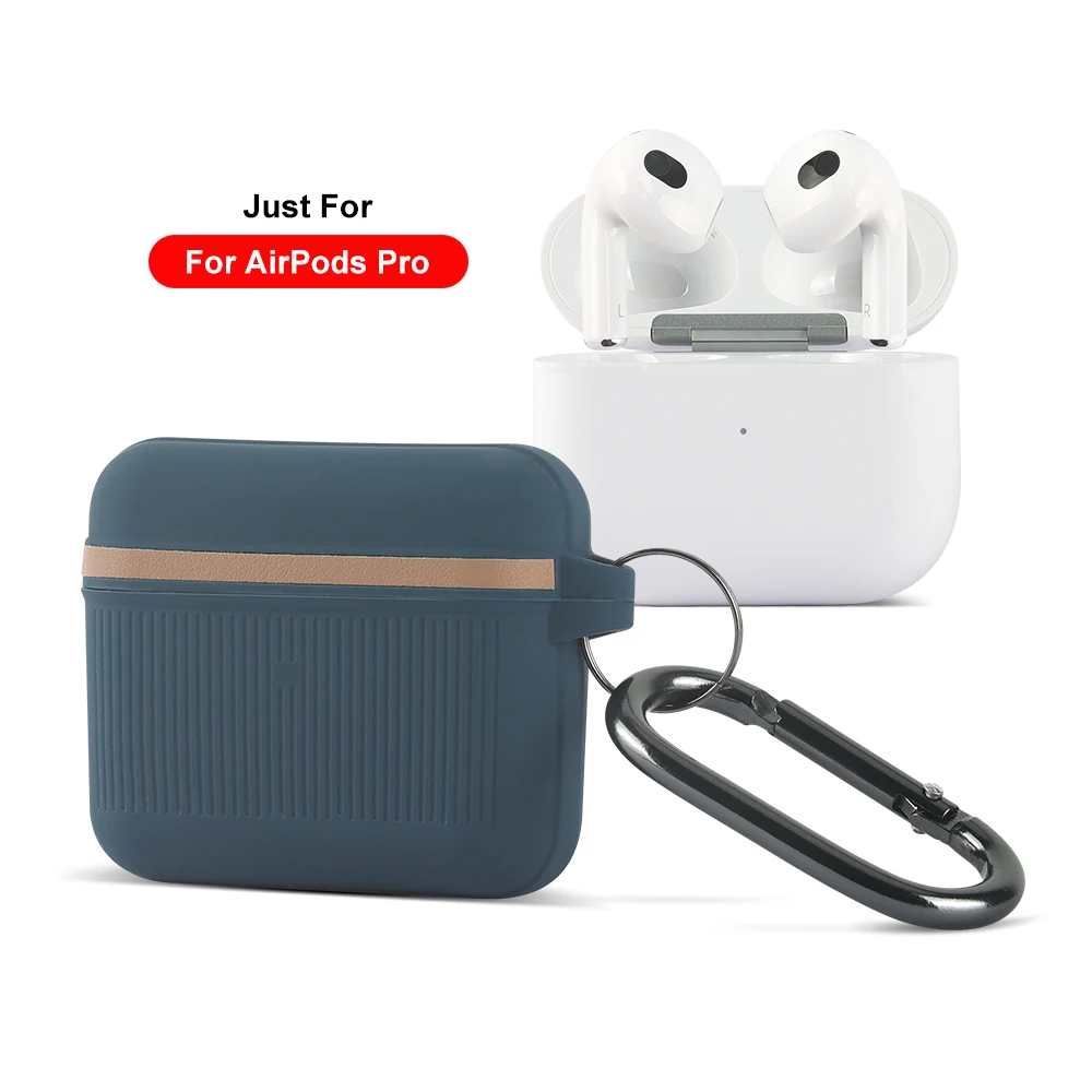 

2022 Hot Sale High Quality Silicone Shockproof Protective Cover Case With Carabiner For Airpods Pro Liquid Soft Silicone Case