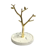 

BSCI factory marble gold Resin branch shaped jewelry tray ring holder ring dish organizer in stock