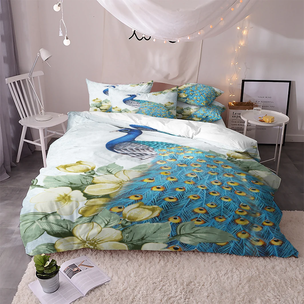 High Quality Abstract Design Cartoon Peacock Pattern Bedding Set Duvet Cover Set Buy High Quality Bedding Set Duvet Cover Set