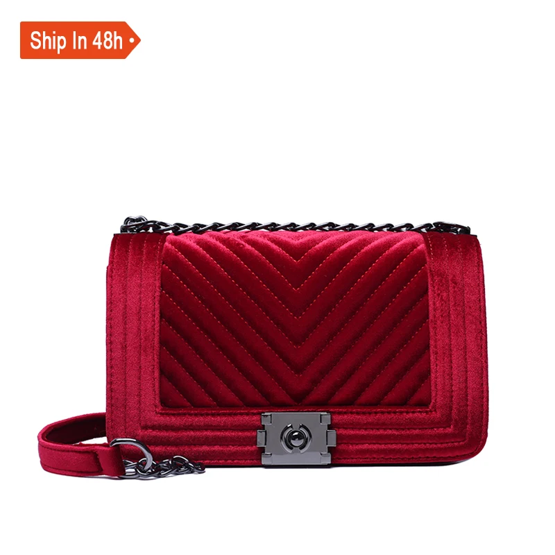 

Other fashion accessories hot sale new velvet cosmetic pouch bag handbags in bulk velvet handbags for women, 9 colors