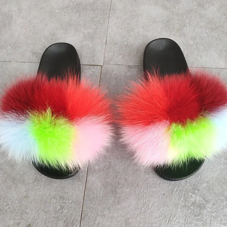 

Custom Designer Wholesale Fur House Bed Slippers Bulk Women Bedroom Sandals Slides Fashion Fur Slipper, Customized color