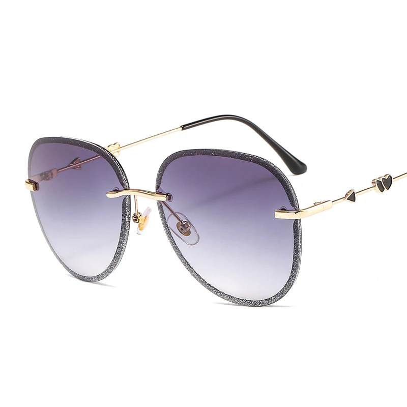 

new color bling rimless sun glasses uv400 unisex classic pilot sunglasses men women