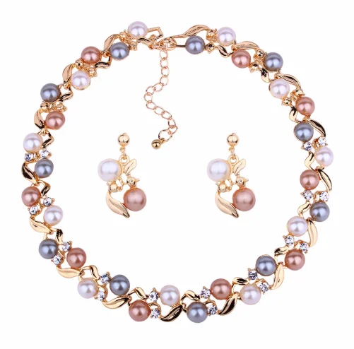 

Best selling pearl necklace earring set in Europe and America