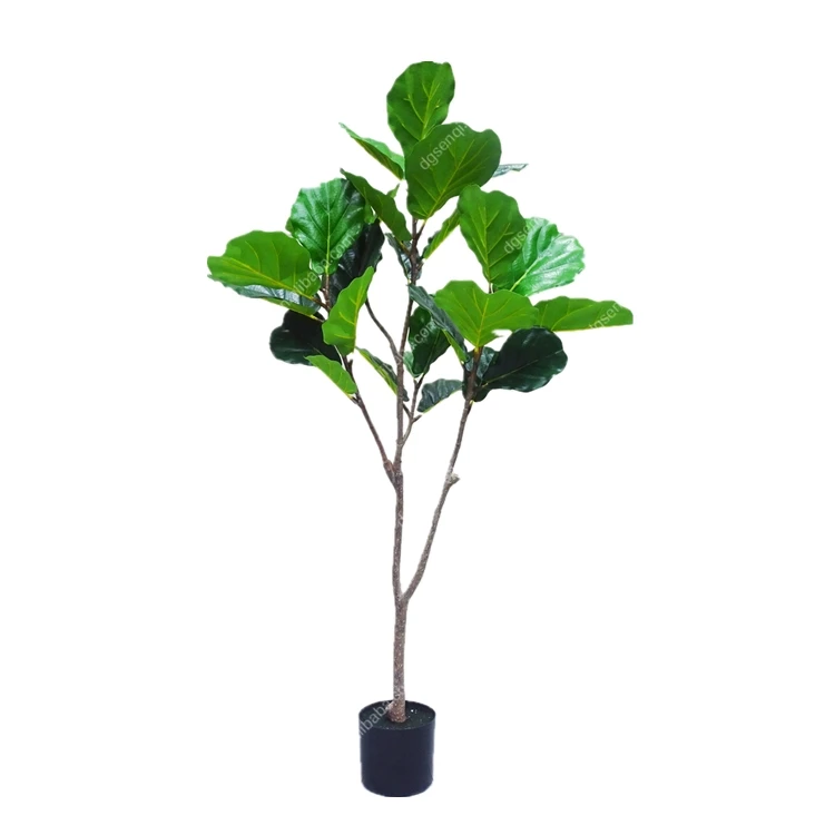 

wholesale factory plants decor realistic fiddle leaf fig tree with pot, Green