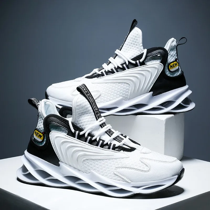

New style sole fly weaving upper white casual sport blade tide men running shoes good quality
