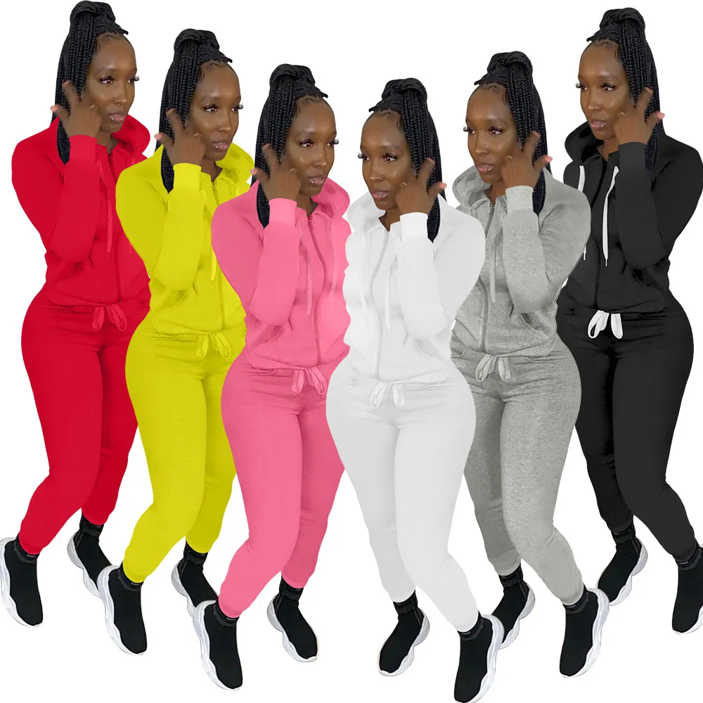 

2022 Women Clothing Sweatpants And Hoodie Set Custom Logo Clothing Sets Two Piece Set