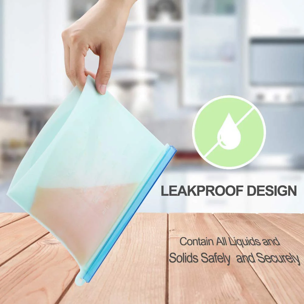 Silicone Reusable Food Sandwich Ziplock Bags Silicone Storage Bags