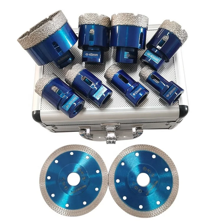 Hot Sale Brazed Diamond Hole Saw Kit Diamond Bit Drill Set Braze High-Quality Diamond Crown for Ceramic Tiles