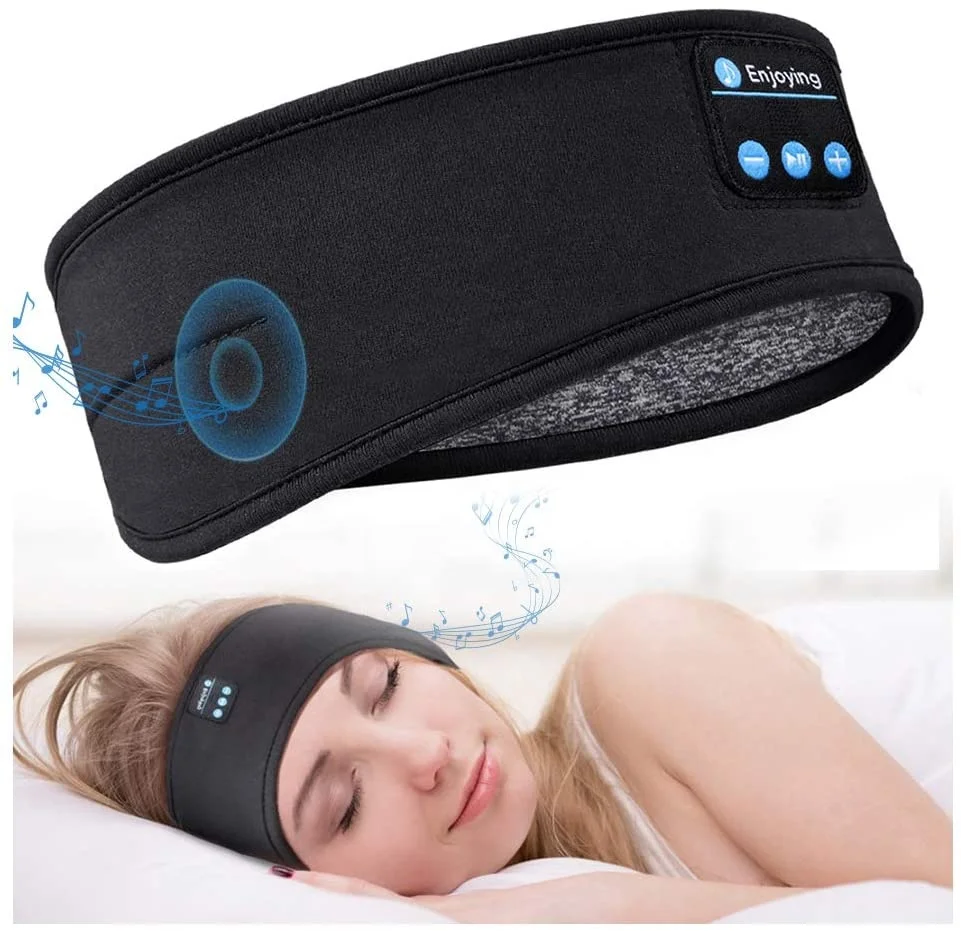 

Blue Tooth Sleeping Headphones Sports Headband Thin Soft Elastic Comfortable Wireless Music Headset Eye Mask For Side Sleeper