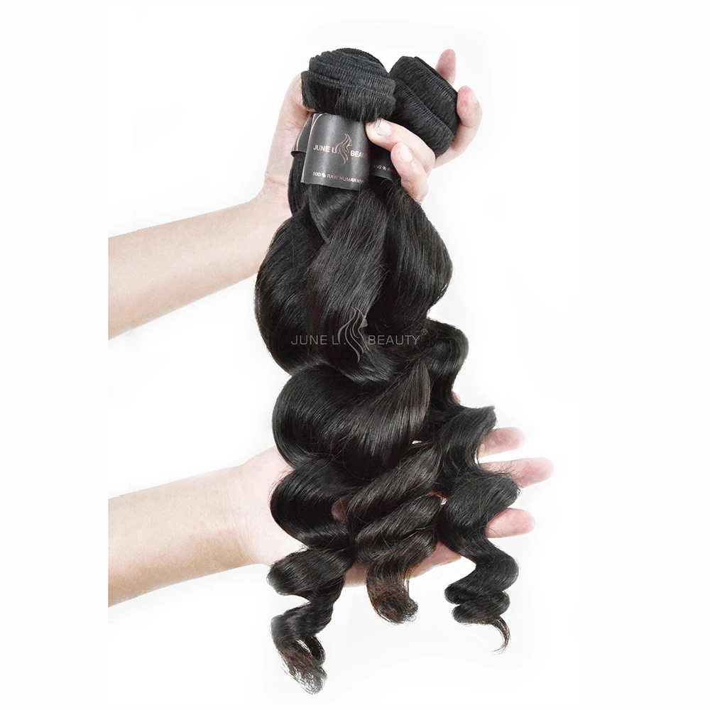 

Double Drawn Virgin Loose Wave Bundles With Closure, Natural color