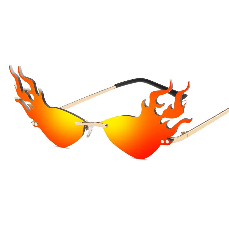 

2020 Cat-eye Flame Sunglasses Fashion Trendy European and American INS Metal Sunglasses