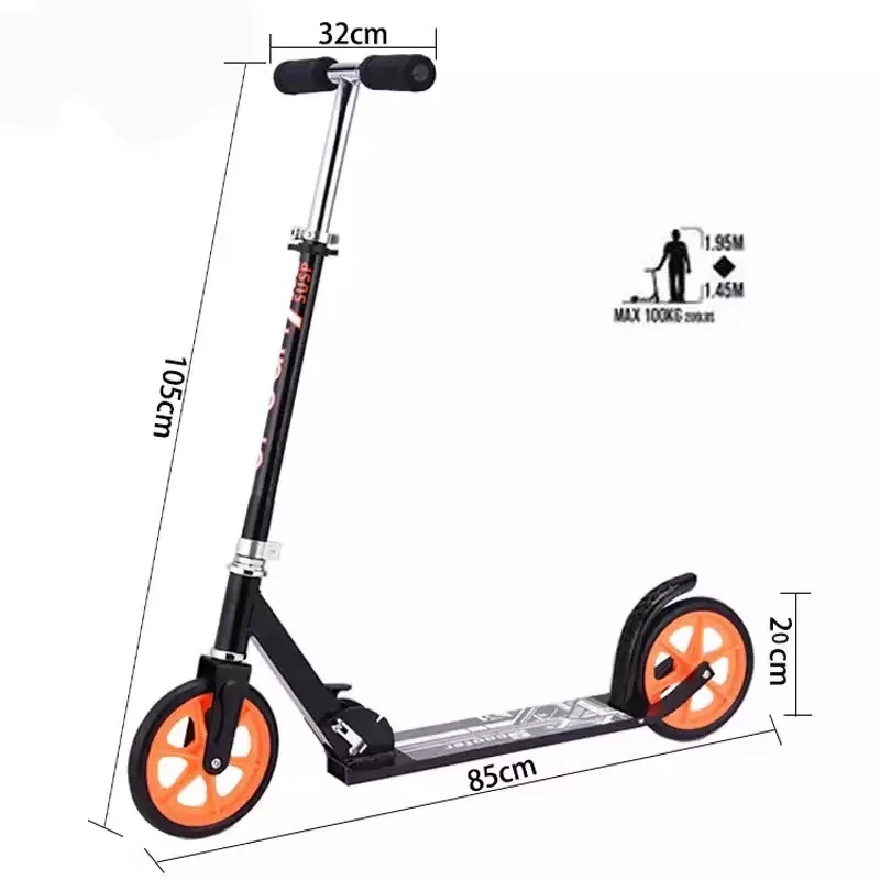 

Top Slaes Adult Big Wheel Max Load 120kg Foldable Electric Scooter, Black white