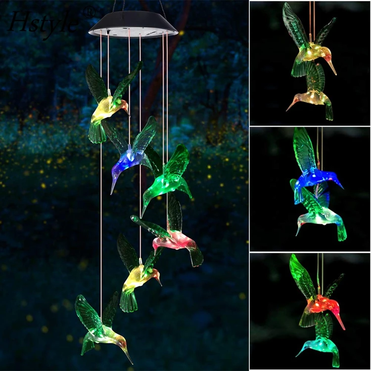 

Wind Chime Solar Hummingbird Wind Chimes Outdoor Indoor Yard Decorations Memorial Wind Chimes Mom's Best Gifts SD1775