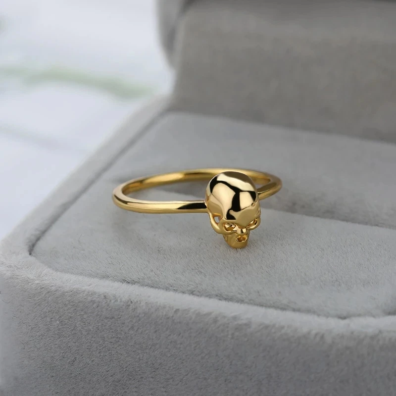 

Finger Jewelry 2022 Gold Silver Color Human Head Skeleton Ring Male Female Trend Punk Skull Rings For Women Men, Silver or gold